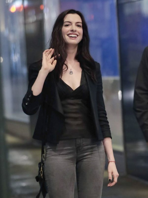 Wecrashed Anne Hathaway Black Leather Jacket