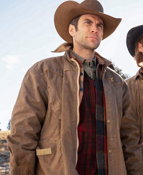 Wes Bentley Yellowstone Brown Leather Jacket