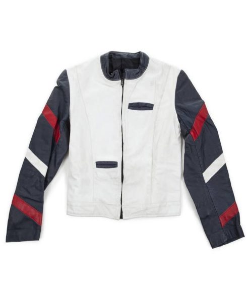 Bruce Lee White and Black Leather Jacket