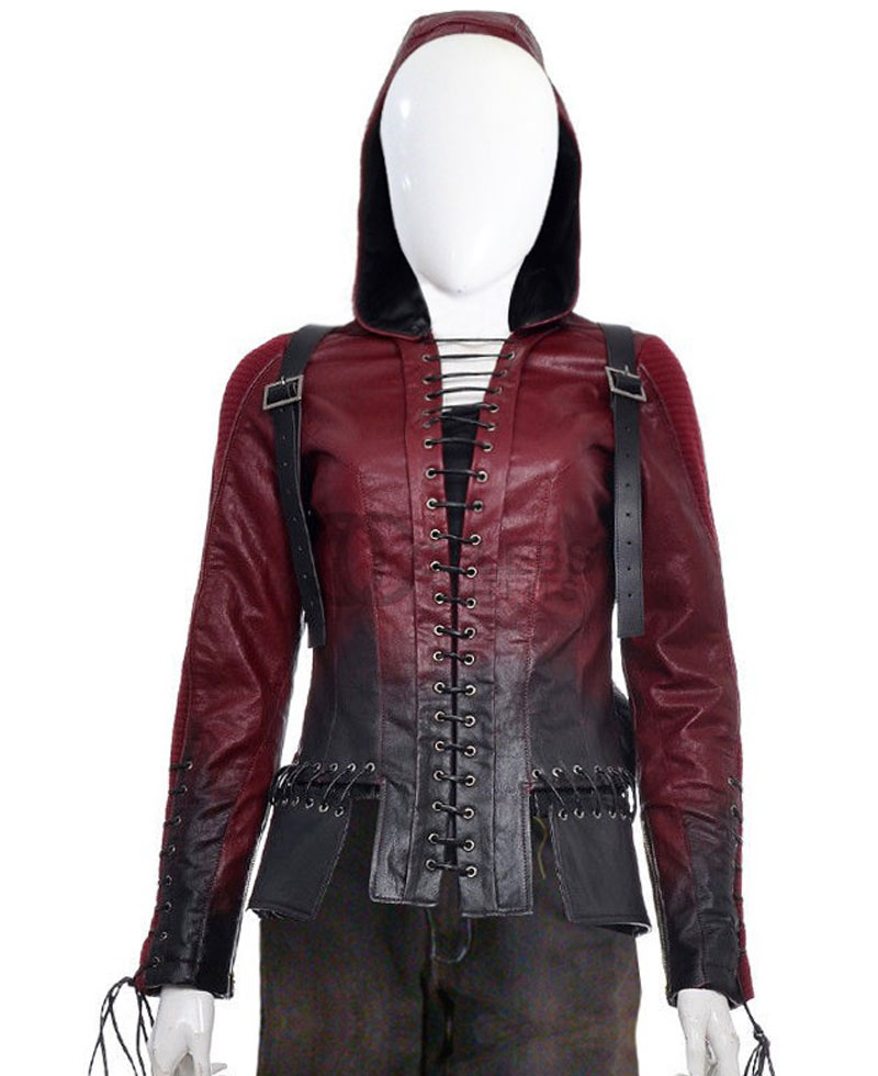 Willa Holland Arrow Season 4 Thea Queen Leather Jacket