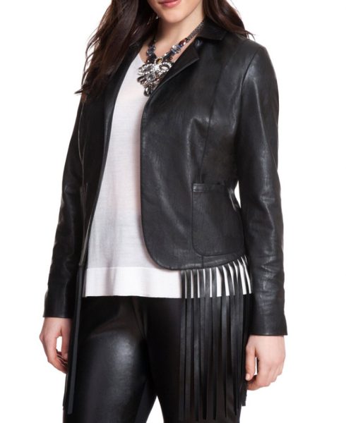 Women's Fresno Black Leather Blazer