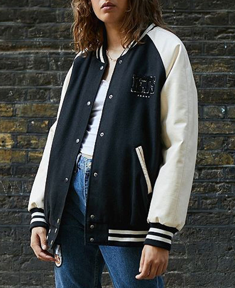 Women's Iets Frans Varsity Black and White Jacket