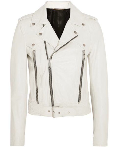 Rockford Women's White Leather Motorcycle Jacket