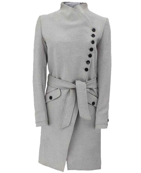 Women's Designer Grey Belted Coat