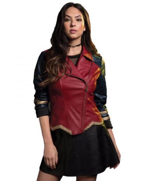 Wonder Woman Asymmetrical Zipper Leather Jacket