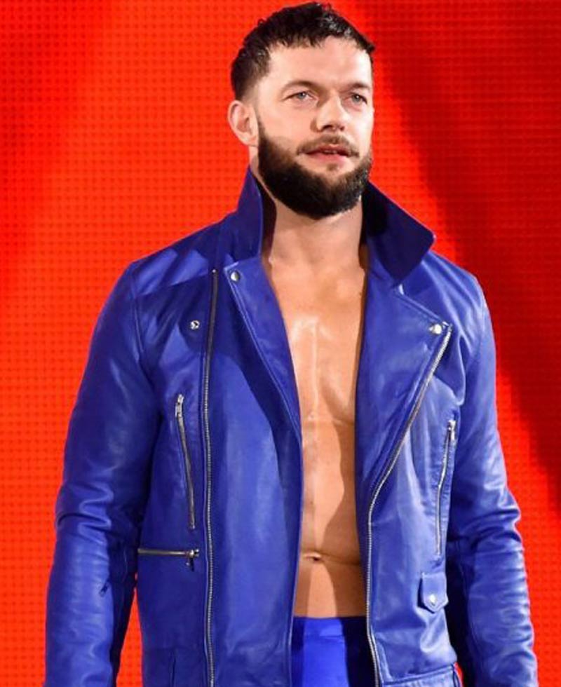 WWE Finn Balor Blue Leather Jacket