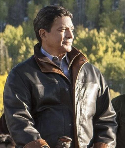 Gil Birmingham Yellowstone Brown Leather Jacket