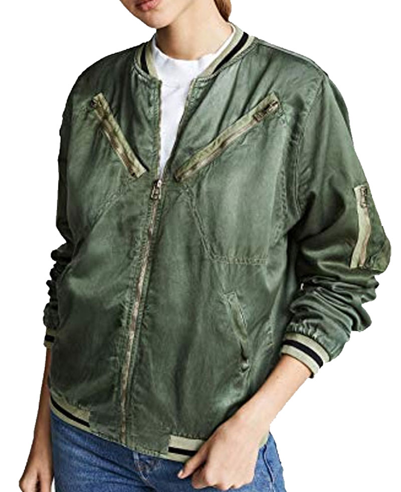 You Victoria Pedretti Satin Green Jacket