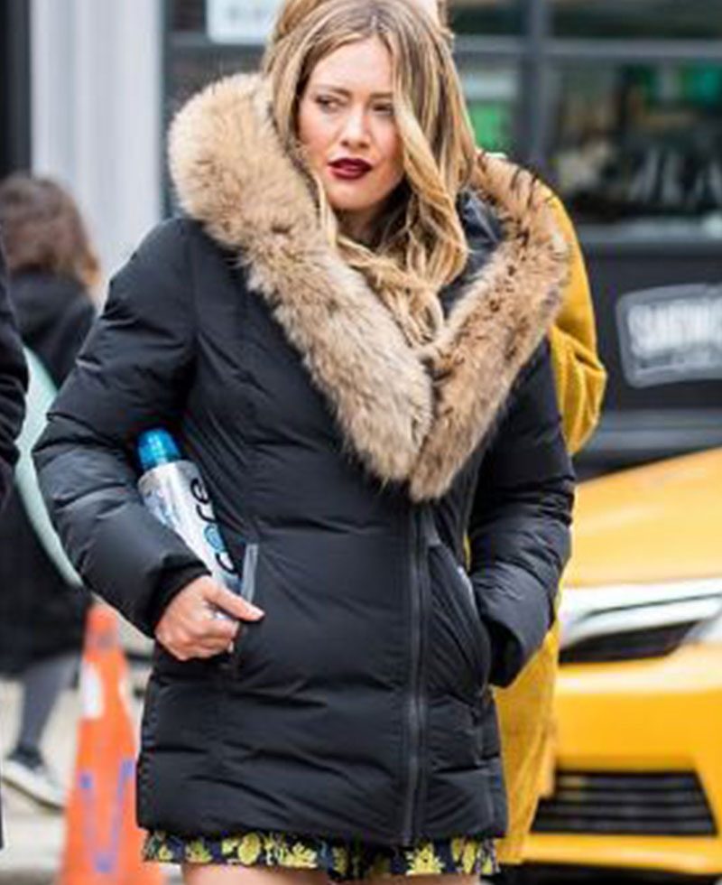Younger Hilary Duff Cotton Shawl Collar Coat