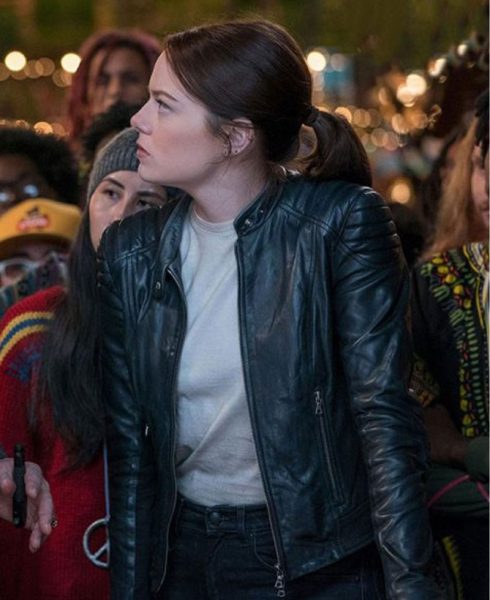 Zombieland Double Tap Emma Stone Biker Leather Jacket